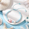 Adjustable Synthetical Turquoise & Porcelain & Natural Howlite Beaded Braided Bead Bracelets for Women BJEW-JB11710-1