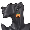 304 Stainless Steel Opaque Resin Pumpkin Dangle Earrings EJEW-JE06478-3