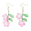 Acrylic Flower Dangle Earrings EJEW-MZ00588-01-2