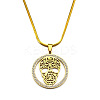 201 Stainless Steel Hollow Skull Pendant Necklaces NJEW-S007-25G-1