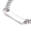 Tarnish Resistant 304 Stainless Steel Curb Chain ID Bracelets LS-BJEW-G631-04P-3