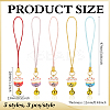 Handmade Printed Porcelain Beads Pendant Decorations HJEW-MA00043-2