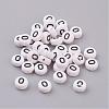 Flat Round with Letter O Acrylic Beads X-PL37C9070-O-1