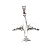 Airplane 304 Stainless Steel Pendants STAS-M121-10P-1