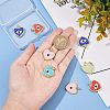 SUPERFINDING 8Pcs 4 Colors Rack Plating Brass Cubic Zirconia Pendants KK-FH0003-33-3