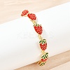 Brass Emenal Link Bracelets for Women BJEW-S175-01G-2