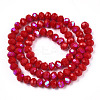 Electroplate Opaque Solid Color Glass Beads Strands EGLA-A034-P8mm-L21-3