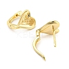 Brass Heart Hoop Earrings Women KK-C031-37G-2