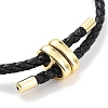 Braided Round Imitation Leather Bracelets Making BJEW-H610-03G-09-2