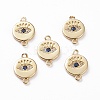 Brass Micro Pave Clear & Royal Blue Cubic Zirconia Links Connectors LS-KK-C100-40G-1