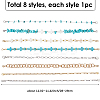 8Pcs 8 Styles Synthetic Turquoise Cross & Natural Trochid Shell & Natural Turquoise & Aluminum & 304 Stainless Steel Baseball Cap Chain HJEW-SC0002-39-2