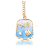 2Pcs Brass Enamel Pendants KK-BBC0018-73-7