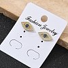 Brass Micro Pave Clear Cubic Zirconia Stud Earrings EJEW-M076-01G-02-4