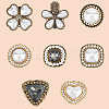 8Pcs 8 Styles Alloy & Glass & ABS Plastic Imitation Pearl Shoe Buckle Clips AJEW-CP0006-84-6
