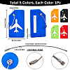 5Pcs 5 Colors Rectangle with Airplane Pattern Silicone Luggage Tag DIY-SP0002-77A-2