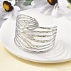 304 Stainless Steel Cuff Bangles for Women BJEW-M055-01P-3
