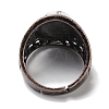 Natural Howlite Oval Adjustable Rings RJEW-K271-06R-25-4