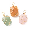 Natural Mixed Stone Rectangle Pendants PALLOY-JF02106-1
