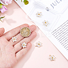 6Pcs Brass Micro Pave Clear Cubic Zirconia Pendants ZIRC-HS0001-07-3