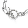 Tarnish Resistant 304 Stainless Steel Paperclip Chain Bracelets STAS-P001-59P-3