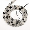Natural Black Rutilated Quartz Round Beads Strands X-G-E251-30-4mm-3