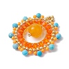 Dyed Natural Magnesite & Malaysia Jade & Glass Seed Beaded Woven Pendants PALLOY-MZ00366-01-3