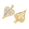 Brass Micro Pave Clear Cubic Zirconia Pendants KK-L275-71C-G-2