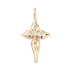Brass Pave Clear Cubic Zirconia Pendants KK-Q096-07A-G-1