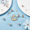 4 Pairs 4 Style Brass Cubic Zirconia Flower Stud Earring Findings EJEW-BBC0001-11-4