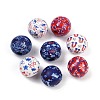 Independence Day Theme Wood European Beads WOOD-Z005-01-1