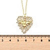 Brass Micro Pave Clear Cubic Zirconia Bird Heart Pendant Necklaces for Women NJEW-D311-01A-G-5