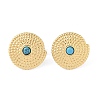 Natural Turquoise & 304 Stainless Steel Rope Disc Stud Earrings for Women EJEW-G390-04G-02-1