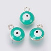 Double-sided Platinum Plated Alloy Enamel Charms ENAM-WH0046-B-M-3