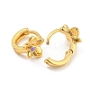 Flower Real 18K Gold Plated Brass Hoop Earrings EJEW-L269-077G-2