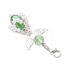 Angel Glass & ABS Plastic Imitation Pearl Pendant Decorations HJEW-JM03521-02-5