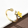 Brass Cuff Rings RJEW-D341-02G-1
