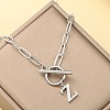 Stainless Steel Paperclip Chain Initial Necklaces with OT Clasps WGD6039-26-1