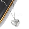 Anti-Tarnish 304 Stainless Steel Heart Locket Pendant Cable Chain Necklaces for Women LS-NJEW-M050-04C-P-1