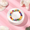 Dyed Natural Shell Nugget Beaded Stretch Bracelet for Women BJEW-JB09383-02-4