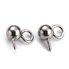 Non-Tarnish 304 Stainless Steel Ball Post Stud Earring Findings STAS-Z035-02P-A-1