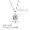 Non-Tarnish 304 Stainless Steel Sunflower Pendant Necklaces for Women NO4072-2-3