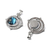Brass Micro Pave Cubic Zirconia with Glass Pendants KK-Z103-03P-2