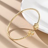 Clear Cubic Zirconia Open Cuff Bangle BJEW-G737-01G-05-3