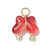 Transparent Baking Paint Glass Pendants PALLOY-JF03616-3