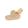 Brass Micro Pave Clear Cubic Zirconia Pendants KK-B099-01G-Y-2