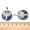 Natural Lapis Lazuli Flat Round Pendants G-G279-01P-07-3