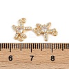 Brass Pave Clear Cubic Zirconia Connector Charms KK-C115-25G-3