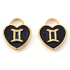 Light Gold Plated Alloy Enamel Pendants ENAM-R136-30-14-2