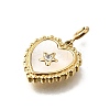 Heart with Star 304 Stainless Steel Rhinestone Pendant Decorations STAS-H202-04G-02-2