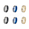 6Pcs 3 Style Stainless Steel Plain Band Rings RJEW-CF0001-01-2